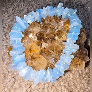 Chunky Aquamarine Chip Bracelet